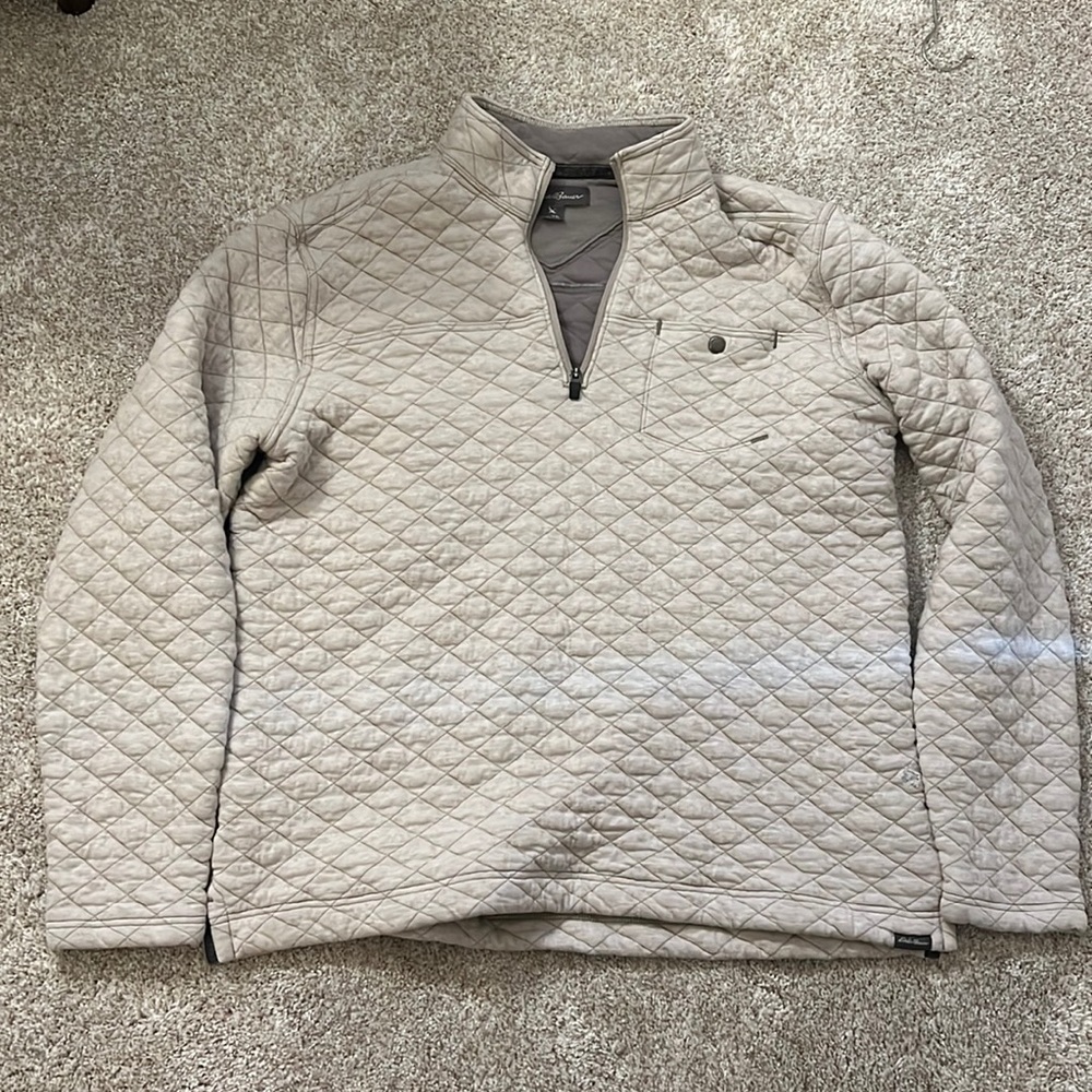 Cream Quilted Sweater - Eddie Bauer
